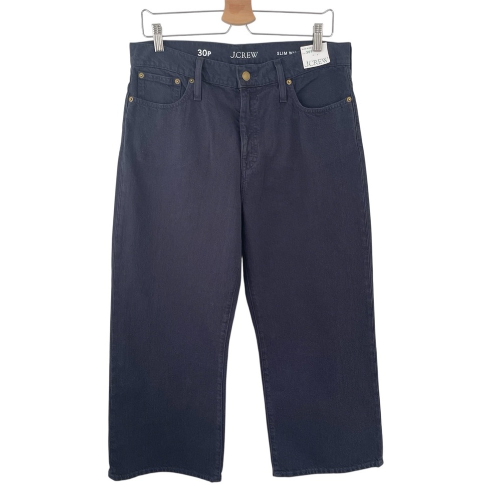 J Crew Wide Leg Jeans Size 30 Petite Washed Black NWT